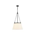 Kuzco Lighting PD544517MBWL Speakeasy 1-Light 60W Matte Black and White Linen Pendant