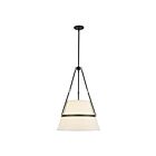 Kuzco Lighting PD546719MBWL Oliver 1-Light 60W Matte Black and White Linen Pendant
