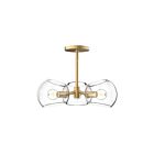 Kuzco Lighting PD548315BGCL Willow 3-Lights 180W Brushed Gold and Clear Glass Pendant