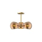 Kuzco Lighting PD548315BGCP Willow 3-Lights 180W Brushed Gold and Copper Glass Pendant