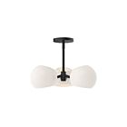 Kuzco Lighting PD548315MBOP Willow 3-Lights 180W Matte Black and Opal Matte Glass Pendant