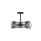 Kuzco Lighting PD548315MBSM Willow 3-Lights 180W Matte Black and Smoked Pendant