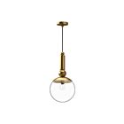 Kuzco Lighting PD560510BGCL Delilah 1-Light 60W Brushed Gold and Clear Glass Pendant
