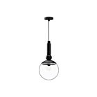 Kuzco Lighting PD560510MBCL Delilah 1-Light 60W Clear Glass and Matte Black Pendant