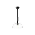 Kuzco Lighting PD563012MBCL Jude 1-Light 60W Clear Glass and Matte Black Pendant