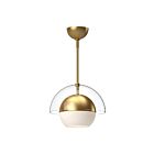 Kuzco Lighting PD568212BGOP Lucy 1-Light 60W Brushed Gold and Opal Matte Glass Pendant