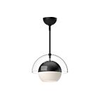 Kuzco Lighting PD568212MBOP Lucy 1-Light 60W Matte Black and Opal Matte Glass Pendant