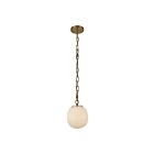 Kuzco Lighting PD579107BGGR Cherise 1-Light 60W Brushed Gold and Glossy Ribbed Opal Glass Pendant