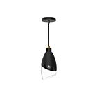 Kuzco Lighting PD587105MBCL Capri 1-Light 60W Clear Glass and Matte Black Pendant