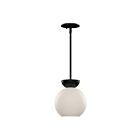 Kuzco Lighting PD59708-BK-OP Arcadia 1-Light 60W Black and Opal Glass Incandescent Pendant