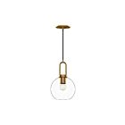 Kuzco Lighting PD601608AGCL Soji 1-Light 60W Aged Gold and Clear Glass Pendant