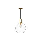 Kuzco Lighting PD601710AGCL Soji 1-Light 60W Aged Gold and Clear Glass Pendant