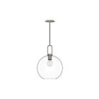 Kuzco Lighting PD601710BNCL Soji 1-Light 60W Brushed Nickel and Clear Glass Pendant