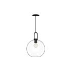 Kuzco Lighting PD601710MBCL Soji 1-Light 60W Clear Glass and Matte Black Pendant