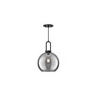 Kuzco Lighting PD601710MBSM Soji 1-Light 60W Matte Black and Smoked Solid Glass Pendant