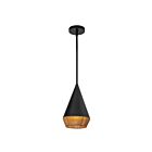 Kuzco Lighting PD633107MBBR Daphne 1-Light 60W Matte Black and Braided Rope Pendant