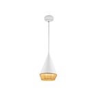 Kuzco Lighting PD633107WHBR Daphne 1-Light 60W White and Braided Rope Pendant