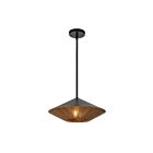Kuzco Lighting PD633215MBBR Daphne 1-Light 60W Matte Black and Braided Rope Pendant