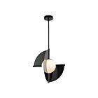 Kuzco Lighting PD65116-GBK-OP-UNV Scorpio 15W Glossy Black and Opal Glass Pendant