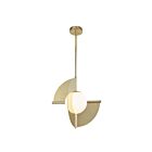 Kuzco Lighting PD65116-MRB-OP-UNV Scorpio 15W Metallic Brass and Opal Glass Pendant