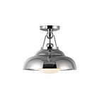 Kuzco Lighting SF344012PNGO Palmetto 1-Light 60W Polished Nickel and Glossy Opal Semi Flush Mount