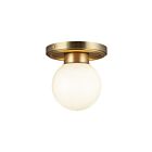Kuzco Lighting SF407306BGGO Fiore 1-Light 60W Brushed Gold and Glossy Opal Glass Semi Flush Mount