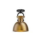 Kuzco Lighting SF411309MBAG Waldo 1-Light 60W Matte Black and Aged Gold Semi Flush Mount
