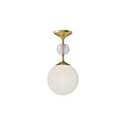 Kuzco Lighting SF415308BGOP Celia 1-Light 60W Brushed Gold and Opal Glass Semi Flush Mount