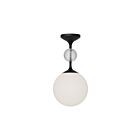 Kuzco Lighting SF415308MBOP Celia 1-Light 60W Matte Black and Opal Glass Semi Flush Mount