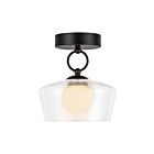 Kuzco Lighting SF443308MBCL-UNV Leota 9W Matte Black and Clear LED Semi Flush Mount
