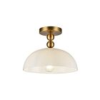 Kuzco Lighting SF459012BGGO Paisley 1-Light 60W Brushed Gold and Glossy Opal Semi Flush Mount
