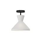 Kuzco Lighting SF473710MBOP Betty 1-Light 60W Matte Black and Opal Glass Semi Flush Mount
