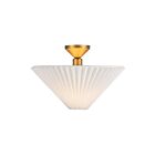 Kuzco Lighting SF497016BGFW Bridgette 1-Light 60W Brushed Gold and Folded White Semi Flush Mount