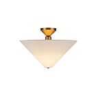 Kuzco Lighting SF497016BGWL Bridgette 1-Light 60W Brushed Gold and White Linen Semi Flush Mount