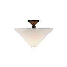 Kuzco Lighting SF497016MBWL Bridgette 1-Light 60W Matte Black and White Linen Semi Flush Mount