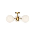 Kuzco Lighting SF505326AGOP Nouveau 3-Lights 120W Aged Gold and Opal Matte Glass Semi Flush Mount