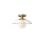 Kuzco Lighting SF517112AGCL Francesca 1-Light 60W Aged Gold and Clear Glass Semi Flush Mount