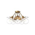 Kuzco Lighting SF517220AGCL Francesca 5-Lights 300W Aged Gold and Clear Glass Semi Flush Mount