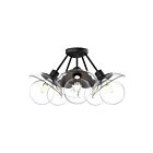 Kuzco Lighting SF517220MBCL Francesca 5-Lights 300W Clear Glass and Matte Black Semi Flush Mount