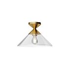 Kuzco Lighting SF521012BGCL Mauer 1-Light 60W Brushed Gold and Clear Glass Semi Flush Mount