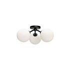 Kuzco Lighting SF549315MBOP Cassia 3-Lights 120W Matte Black and Opal Matte Glass Semi Flush Mount