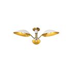 Kuzco Lighting SF550332WHAG Oscar 3-Lights 180W Aged Gold and White Semi Flush Mount