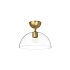 Kuzco Lighting SF563012BGCL Jude 1-Light 60W Brushed Gold and Clear Glass Semi Flush Mount