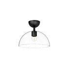 Kuzco Lighting SF563012MBCL Jude 1-Light 60W Clear Glass and Matte Black Semi Flush Mount