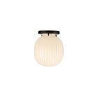 Kuzco Lighting SF579107MBGR Cherise 1-Light 60W Matte Black and Glossy Ribbed Opal Glass Semi Flush Mount