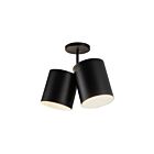Kuzco Lighting SF58814-BK Keiko 2-Lights 120W Black Incandescent Semi Flush Mount