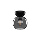Kuzco Lighting SF59706-BK-SM Arcadia 1-Light 60W Black and Smoked Incandescent Semi Flush Mount