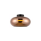 Kuzco Lighting SF62014-BK-CP Trinity 21W Black and Copper LED Semi Flush Mount