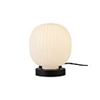 Kuzco Lighting TL579107MBGR Cherise 1-Light 60W Matte Black and Glossy Ribbed Opal Glass Table Lamp
