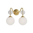 Kuzco Lighting VL415315BGOP Celia 2-Lights 120W Brushed Gold and Opal Glass Bathroom Vanity Light
